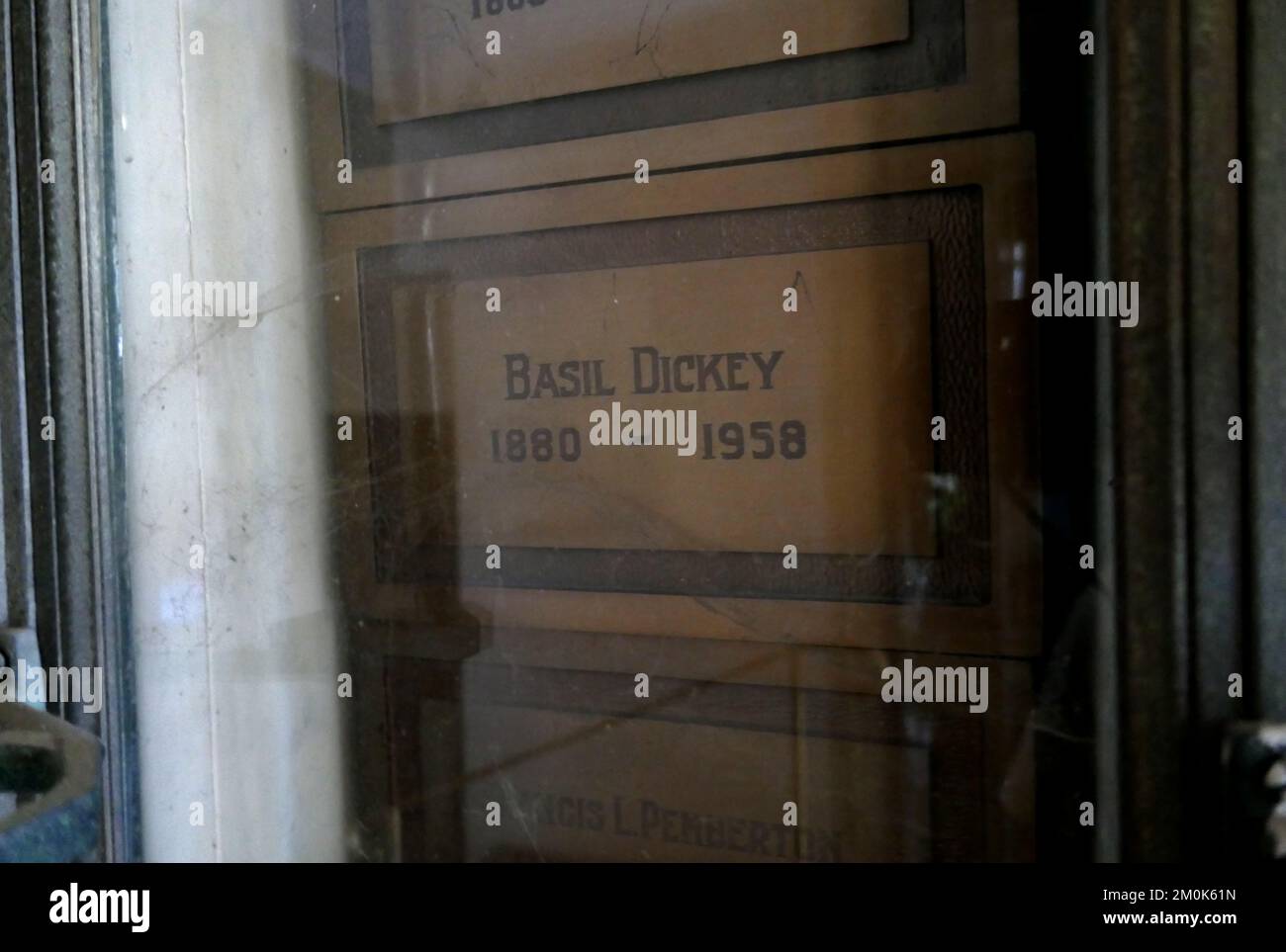 Los Angeles, California, USA 3rd December 2022 Screenwriter Basil Dickey's Grave/urn in Abby of the Psalms at Hollywood Forever Cemetery on December 3, 2022 in Los Angeles, California, USA. Photo by Barry King/Alamy Stock Photo Stock Photo