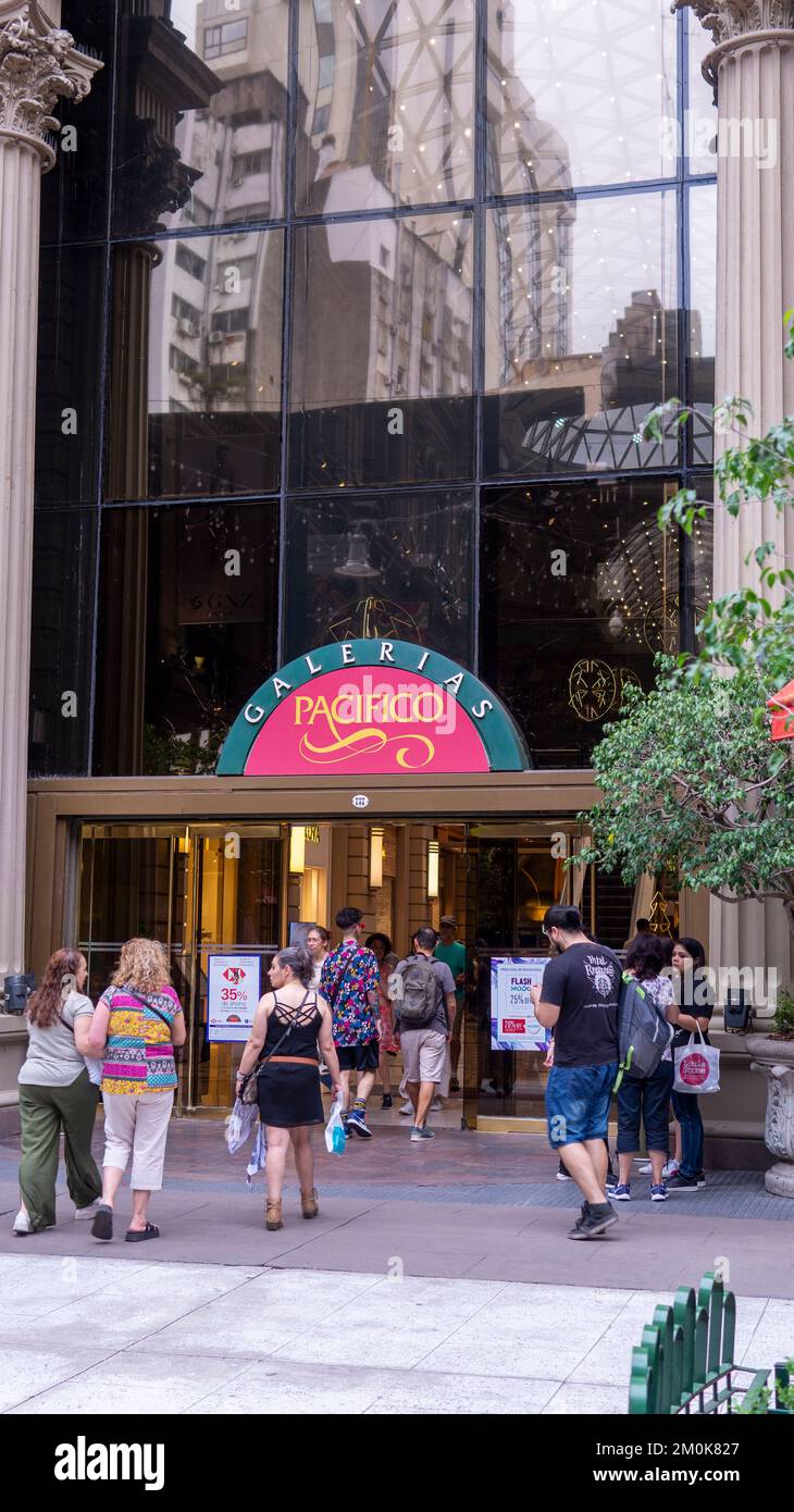 People shopping in a famous mall located in Florida street, Buenos Aires Stock Photo