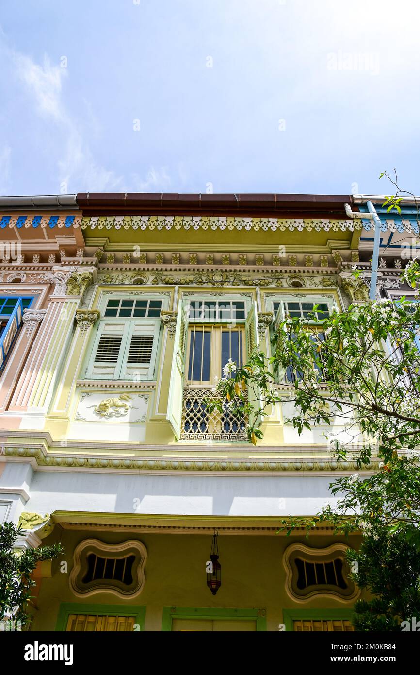 Peranakandesigned shop houses in Singapore Stock Photo Alamy