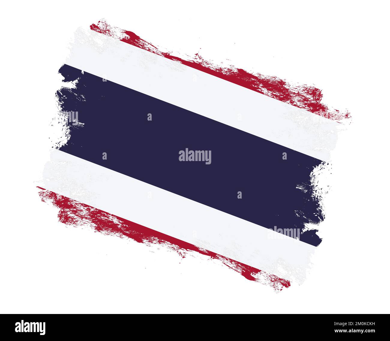 Stroke brush painted flag of thailand on white background Stock Photo ...