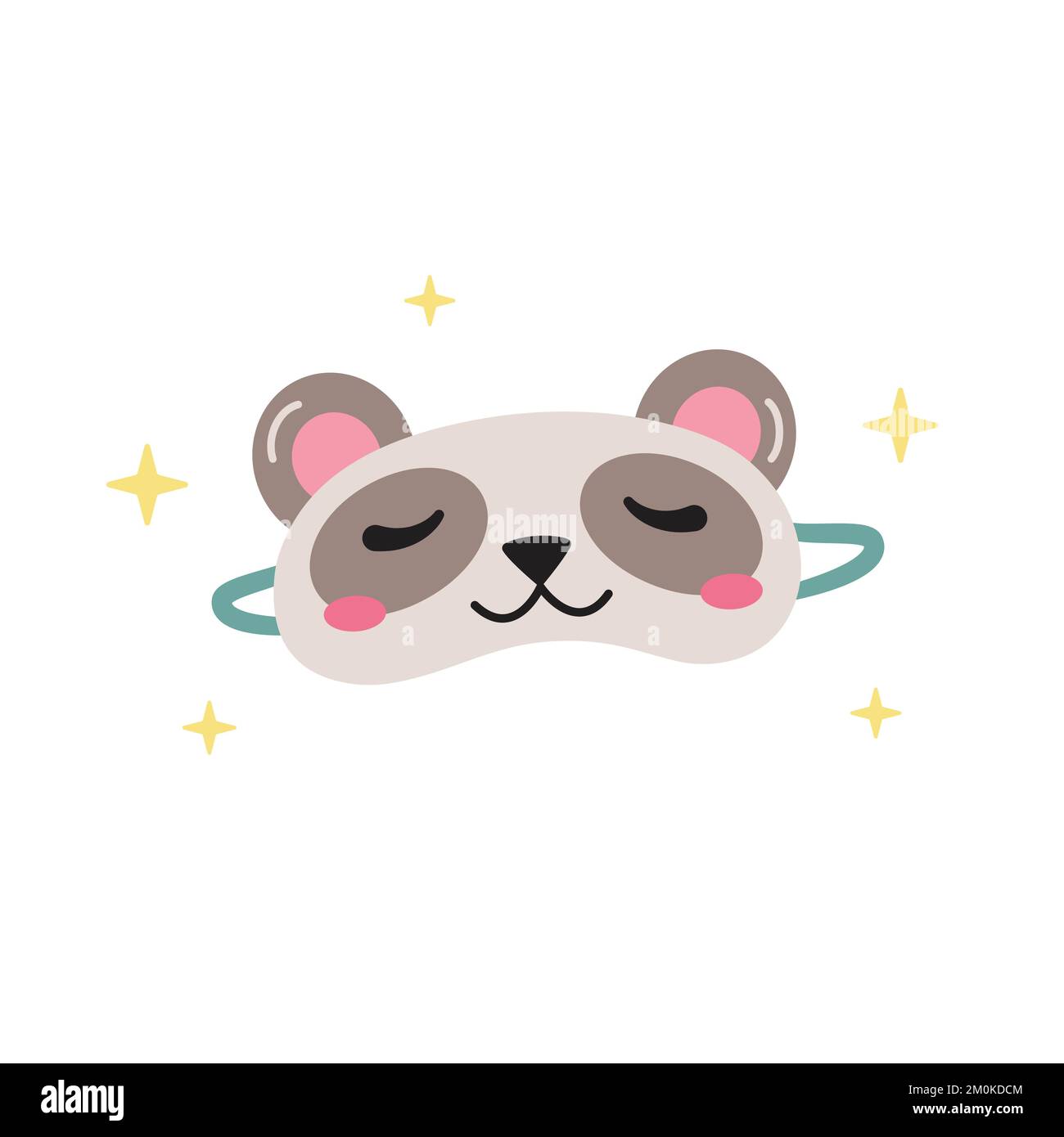 Kids sleeping mask. Cute panda mask. Colorful vector illustration