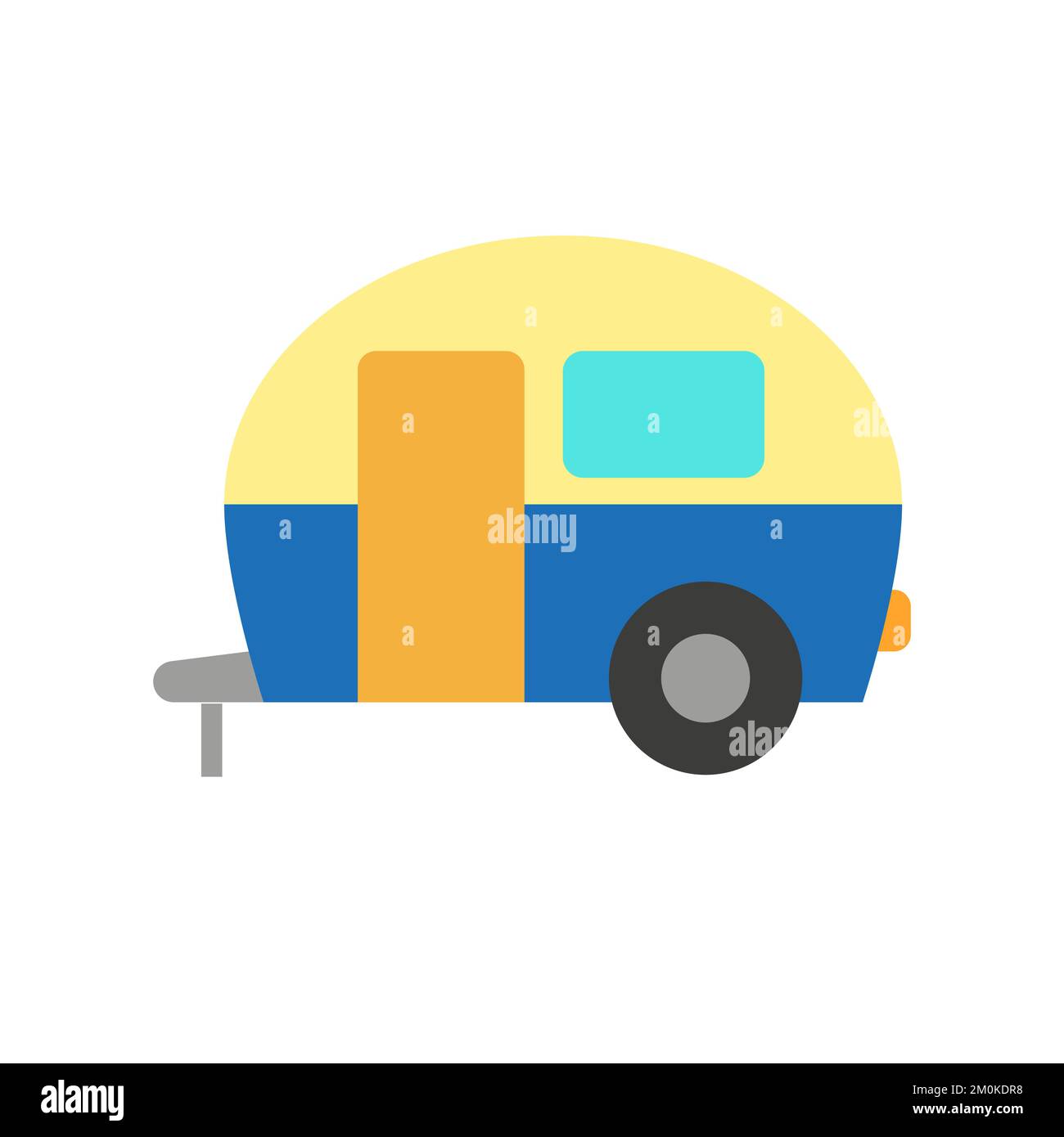 Vector illustration of a car in a flat style. Icon of a retro camper ...