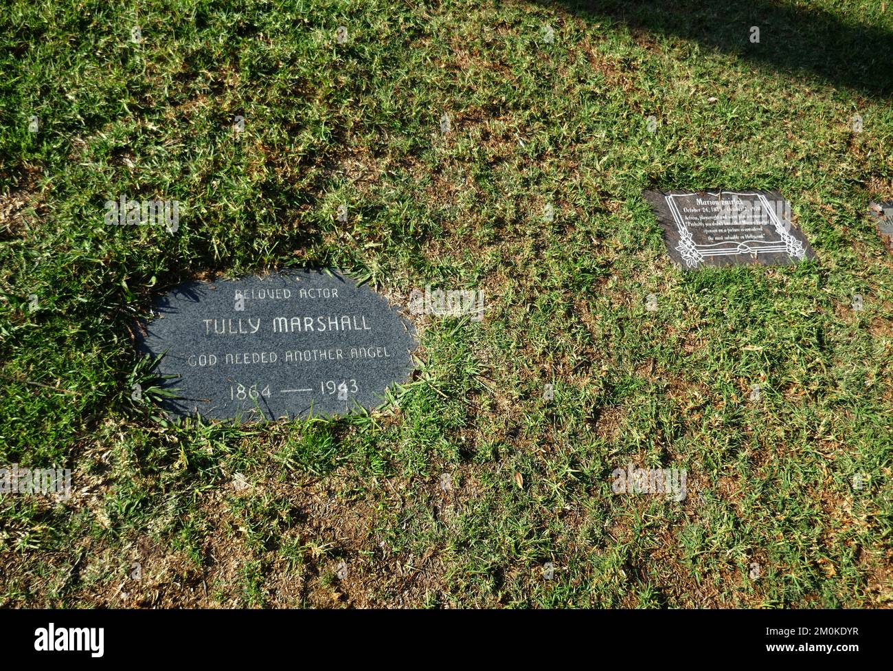 Los Angeles, California, USA 3rd December 2022 Actor Tully Marshall's Grave and Marion Fairfax's Grave in Garden of Legends at Hollywood Forever Cemetery on December 3, 2022 in Los Angeles, California, USA. Photo by Barry King/Alamy Stock Photo Stock Photo
