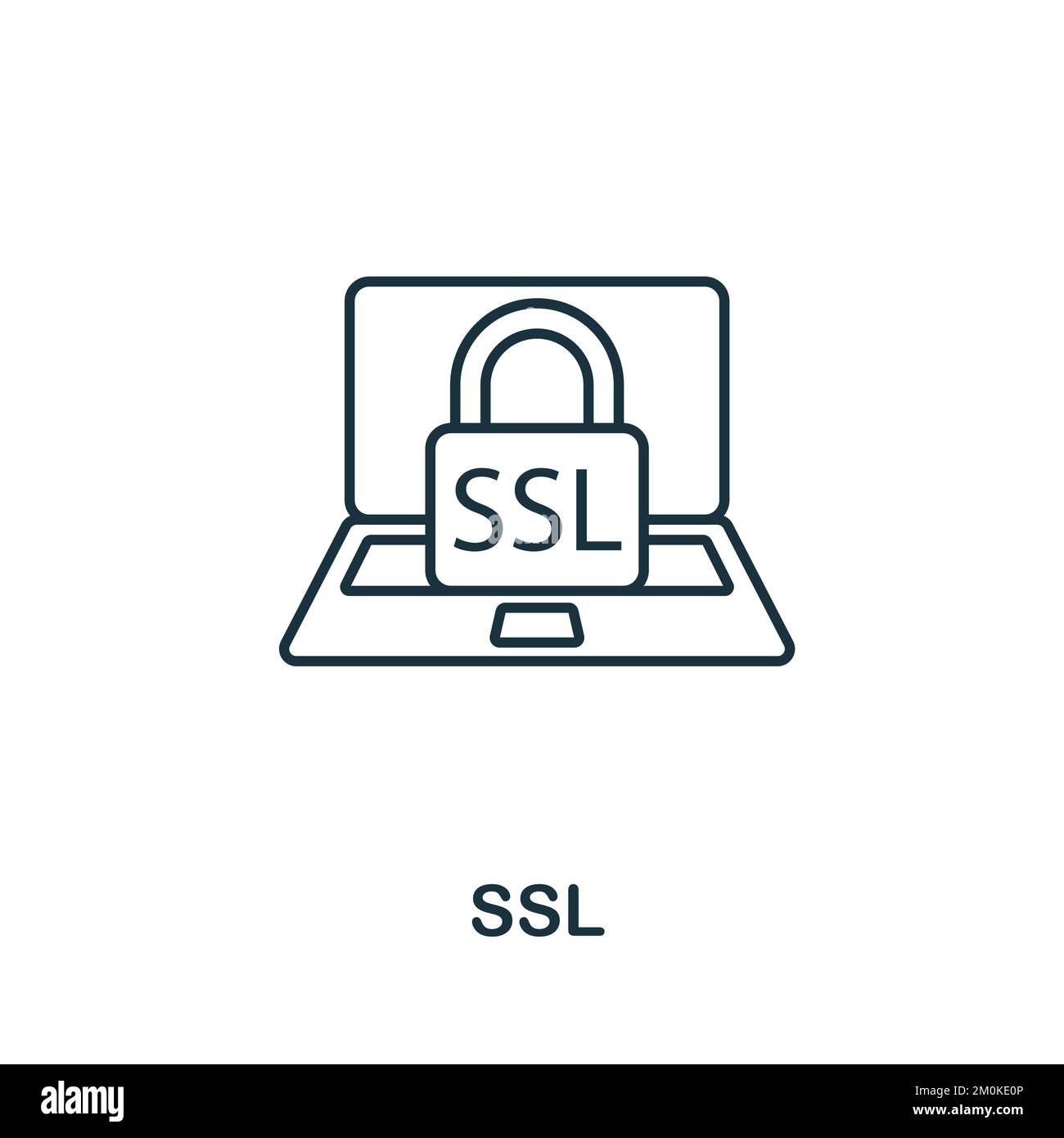 Ssl icon. Monochrome simple Cyber Security icon for templates, web design and infographics Stock Vector