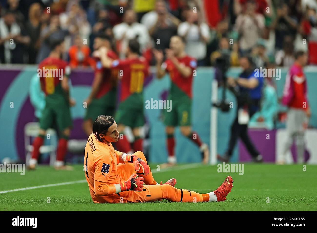Lusail Stadium, Qatar. 6th Dec, 2022. FIFA World Cup, final 16 stage, Portugal versus Switzerland: Yann Sommer of Switzerlanddejected to concede the goal from Gon&#xe7;alo Ramos of Portugal Credit: Action Plus Sports/Alamy Live News Stock Photo