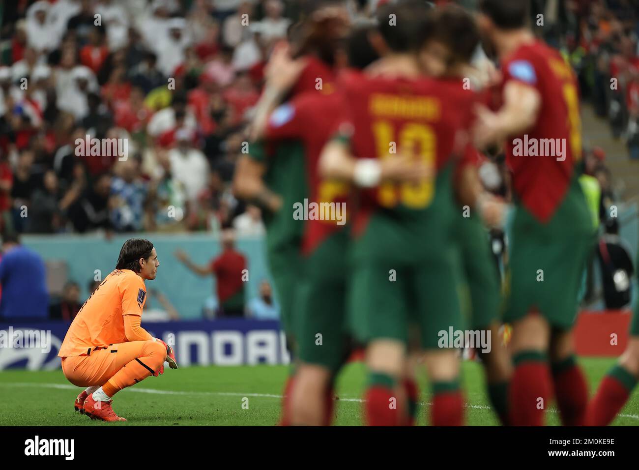 Lusail Stadium, Qatar. 6th Dec, 2022. FIFA World Cup, final 16 stage, Portugal versus Switzerland: Yann Sommer of Switzerland frustrated at the goal scored by Gon&#xe7;alo Ramos of Portugal Credit: Action Plus Sports/Alamy Live News Stock Photo