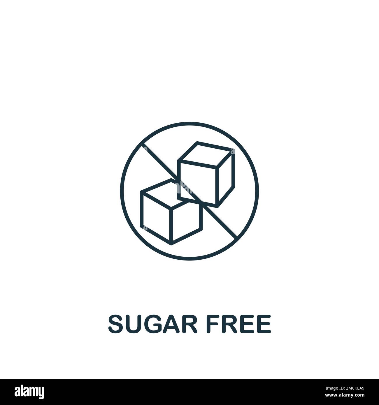 Sugar Free icon. Monochrome simple Detox Diet icon for templates, web