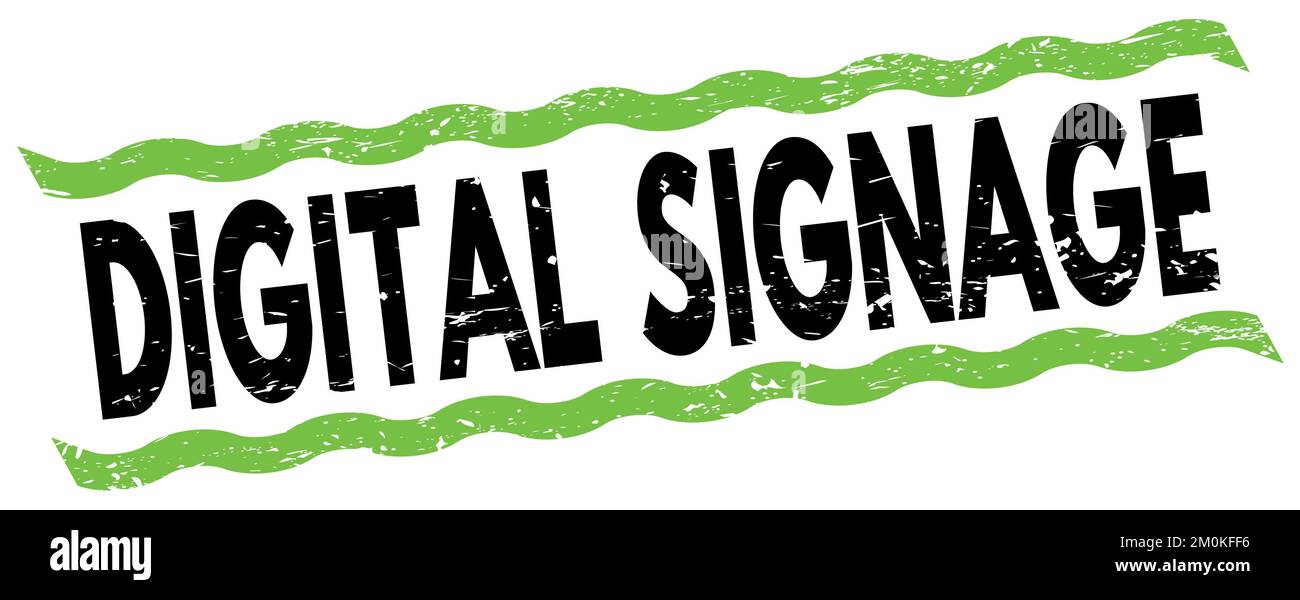 DIGITAL SIGNAGE text written on green-black lines stamp sign Stock ...