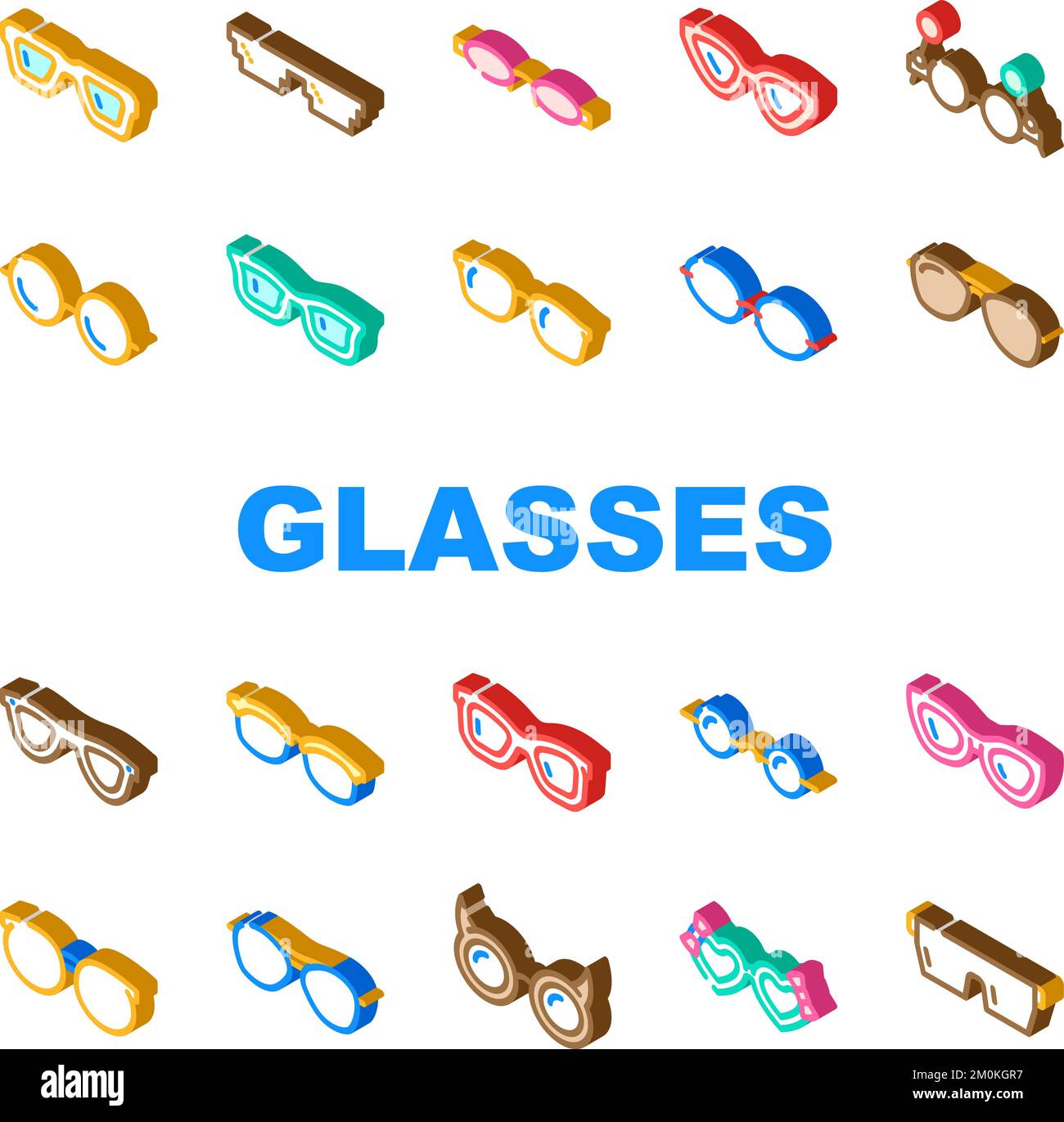 eye glasses frame fashion icons set vector Stock Vector Image & Art - Alamy