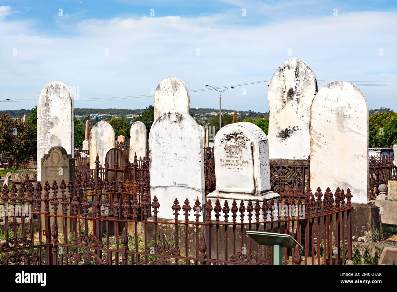 Ballarat Australia / Tombstones and graves at The Ballarat Old Cemetery. Stock Photo