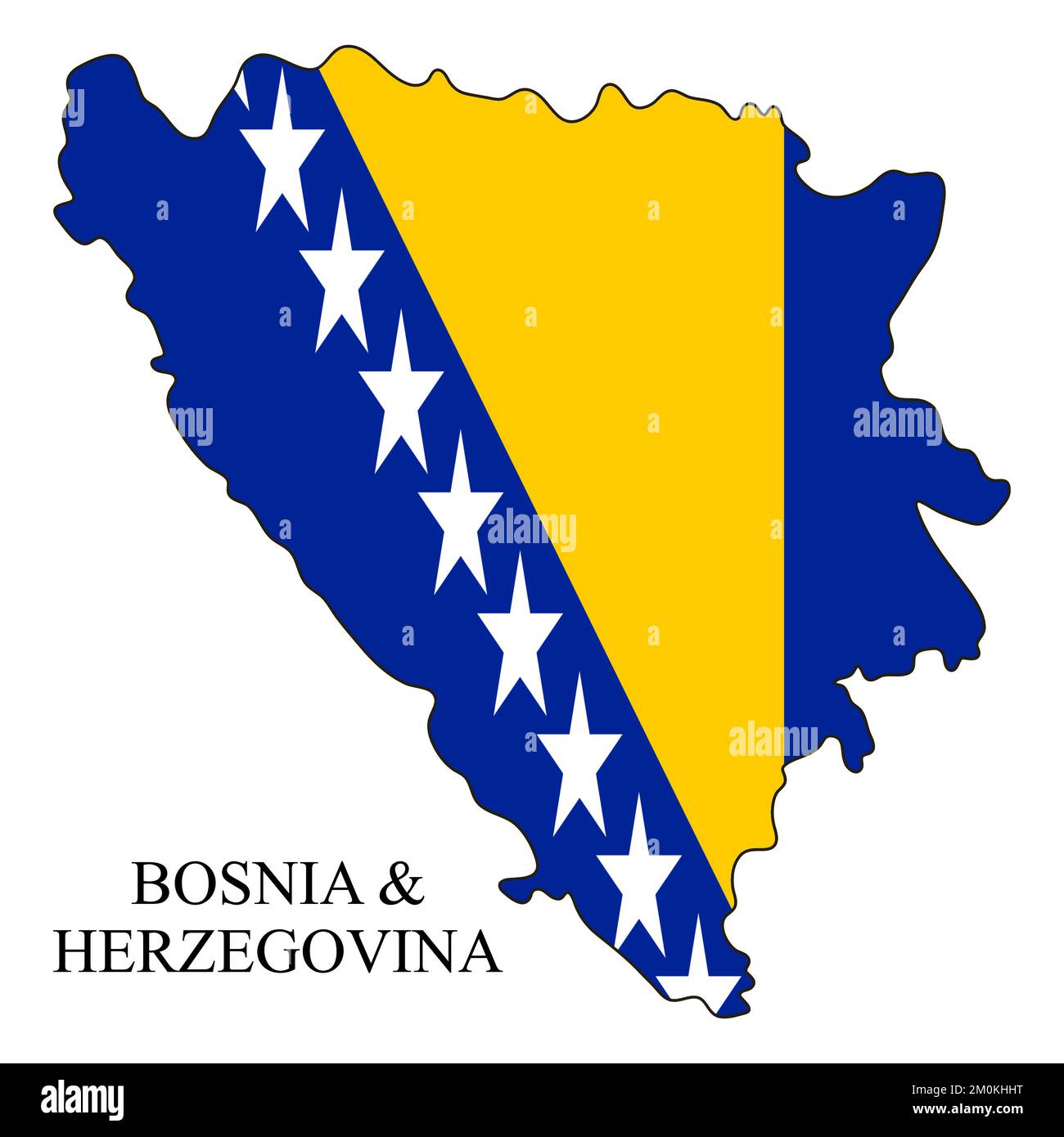 Bosnia and Herzegovina map vector illustration. Global economy. Famous country. Southern Europe. Europe. Stock Vector