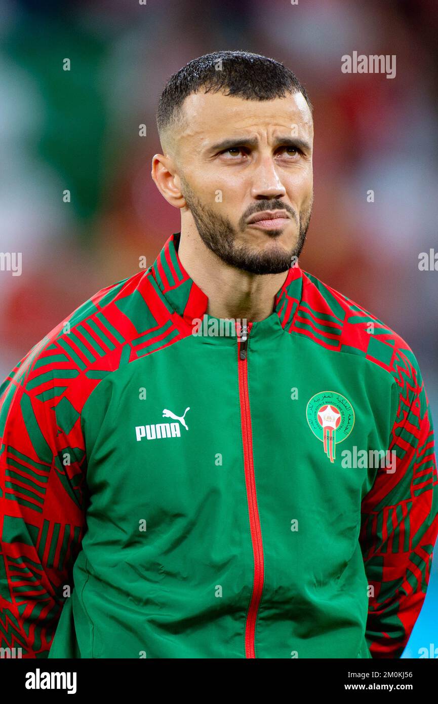 Doha, Qatar. 06th Dec, 2022. Romain Saiss of Morocco during the FIFA World  Cup Qatar 2022 Round of 16 match between Morocco and Spain at Education  City Stadium in Doha, Qatar on