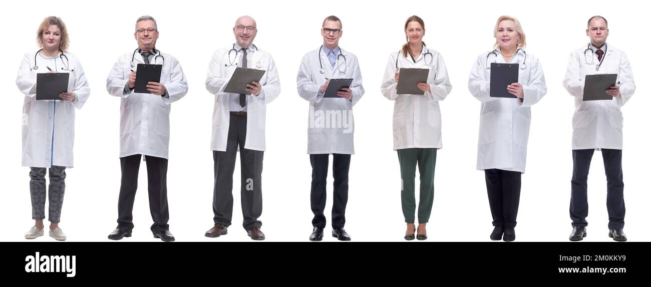 group of doctors in full length isolated on white Stock Photo - Alamy