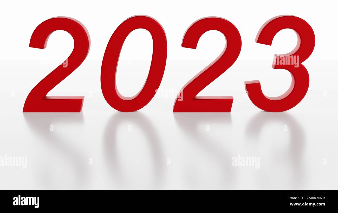 3d illustration new year 2023 new year 2023 in numbers to celebrate