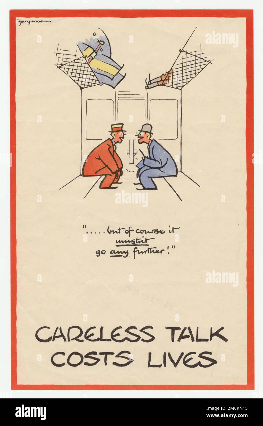 Careless Talk Costs Lives, World War Ii Poster Stock Photo - Alamy