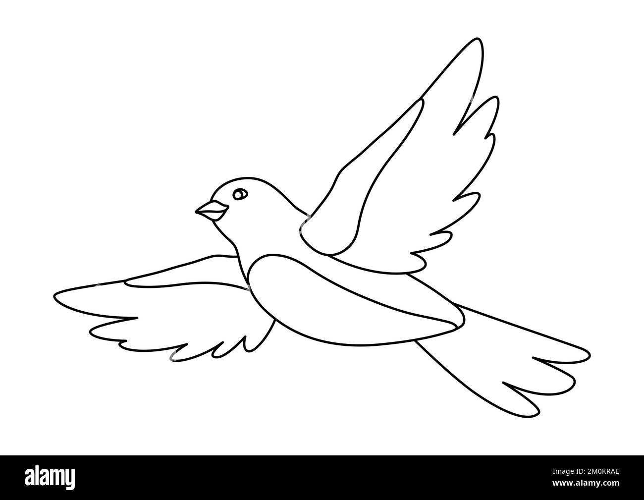 illustration-of-cute-flying-bird-image-of-birdie-in-simple-style-stock