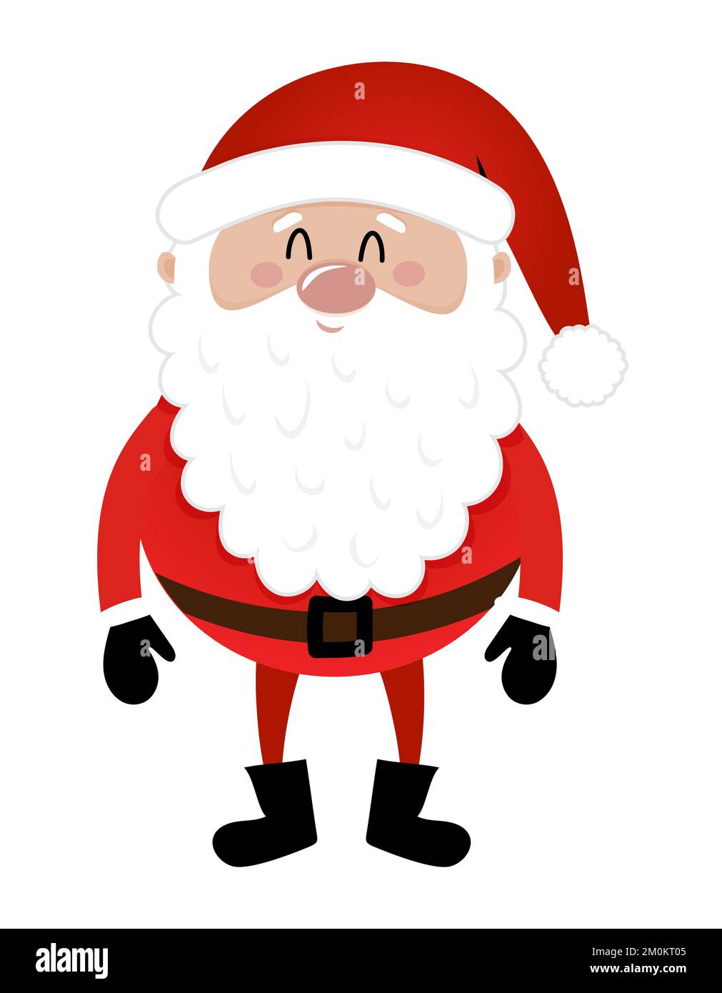 Standing Santa - illustration in cartoon style. Merry Christmas and happy new year. Funny characters in Santa's workshop. Stock Vector