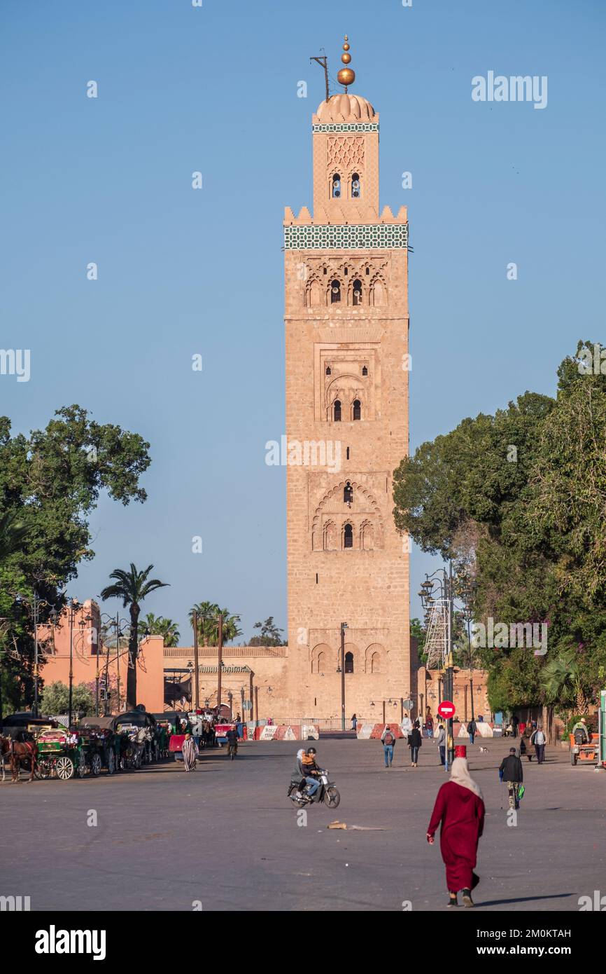 Koutoubia, built in the 12th century by Almohad Berber caliph Yaqub al-Mansur, marrakesh, morocco, africa Stock Photo