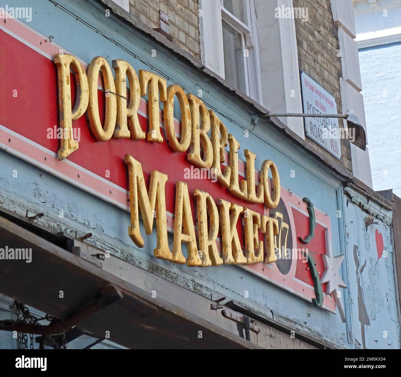 Portobello Market, 177 Portobello Road, Notting Hill, London, UK, W11 2DY Stock Photo