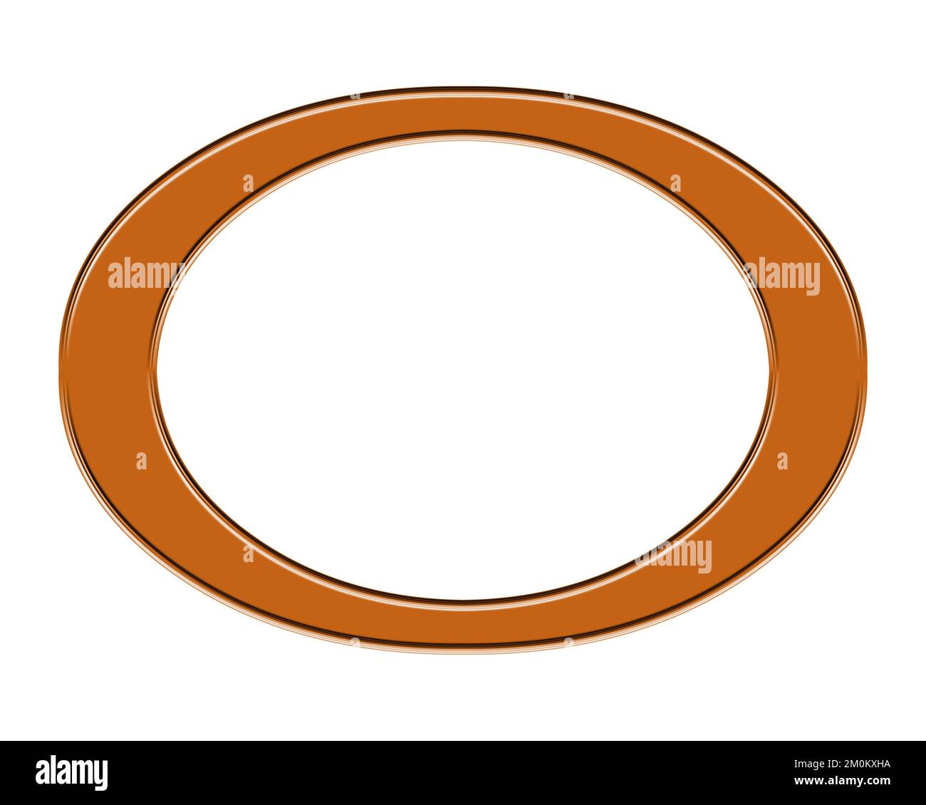 Beautiful wooden photo frame isolated on plain white background Stock