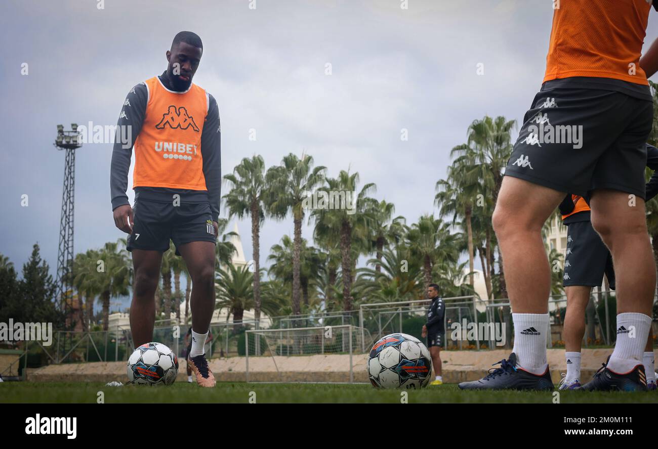 Charleroi's Isaac Mbenza pictured during a training session at the