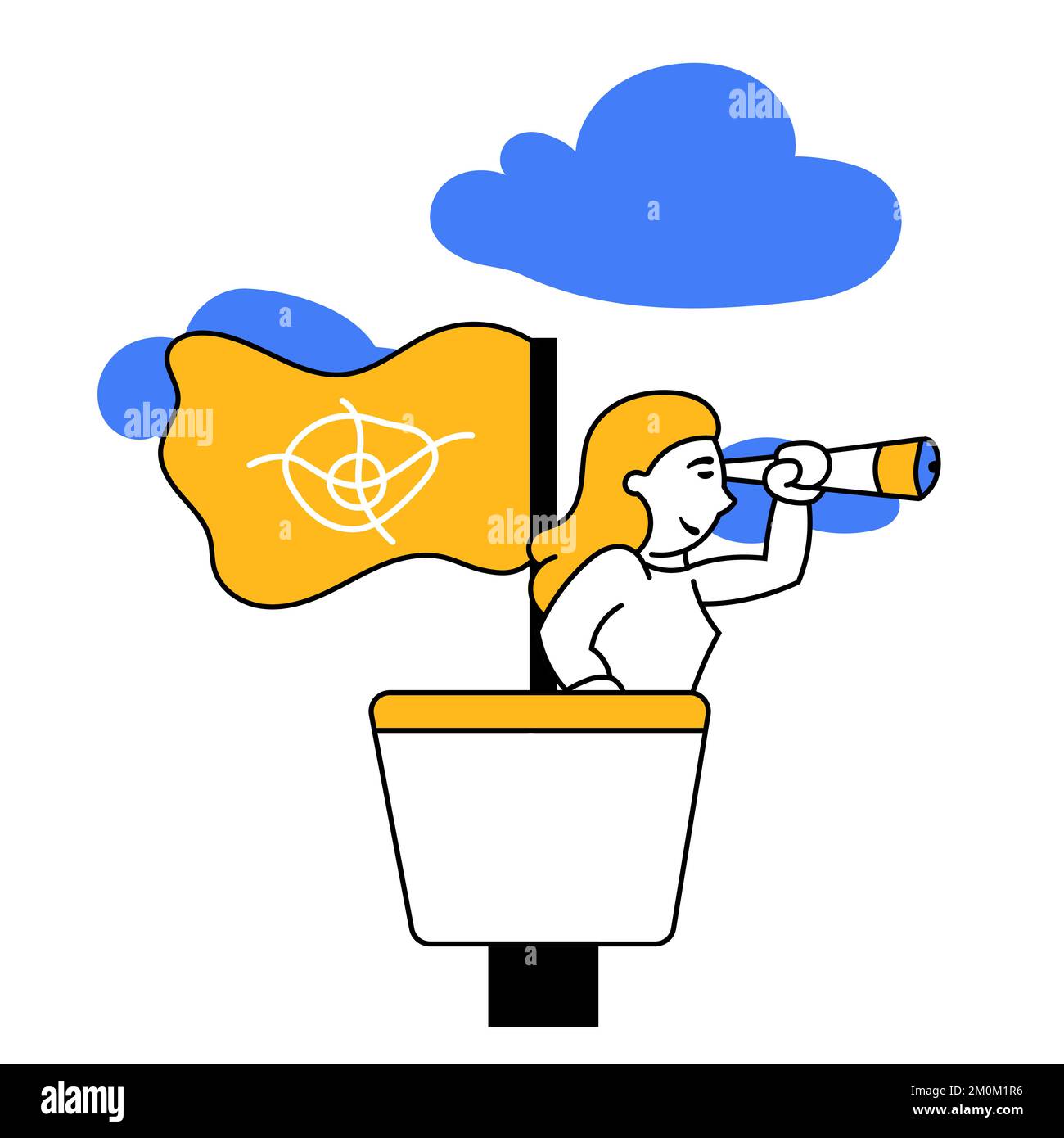 New business vision and strategy. Vector illustration. Looking forward new professional targets. Cooperation. Modern strategies Stock Vector