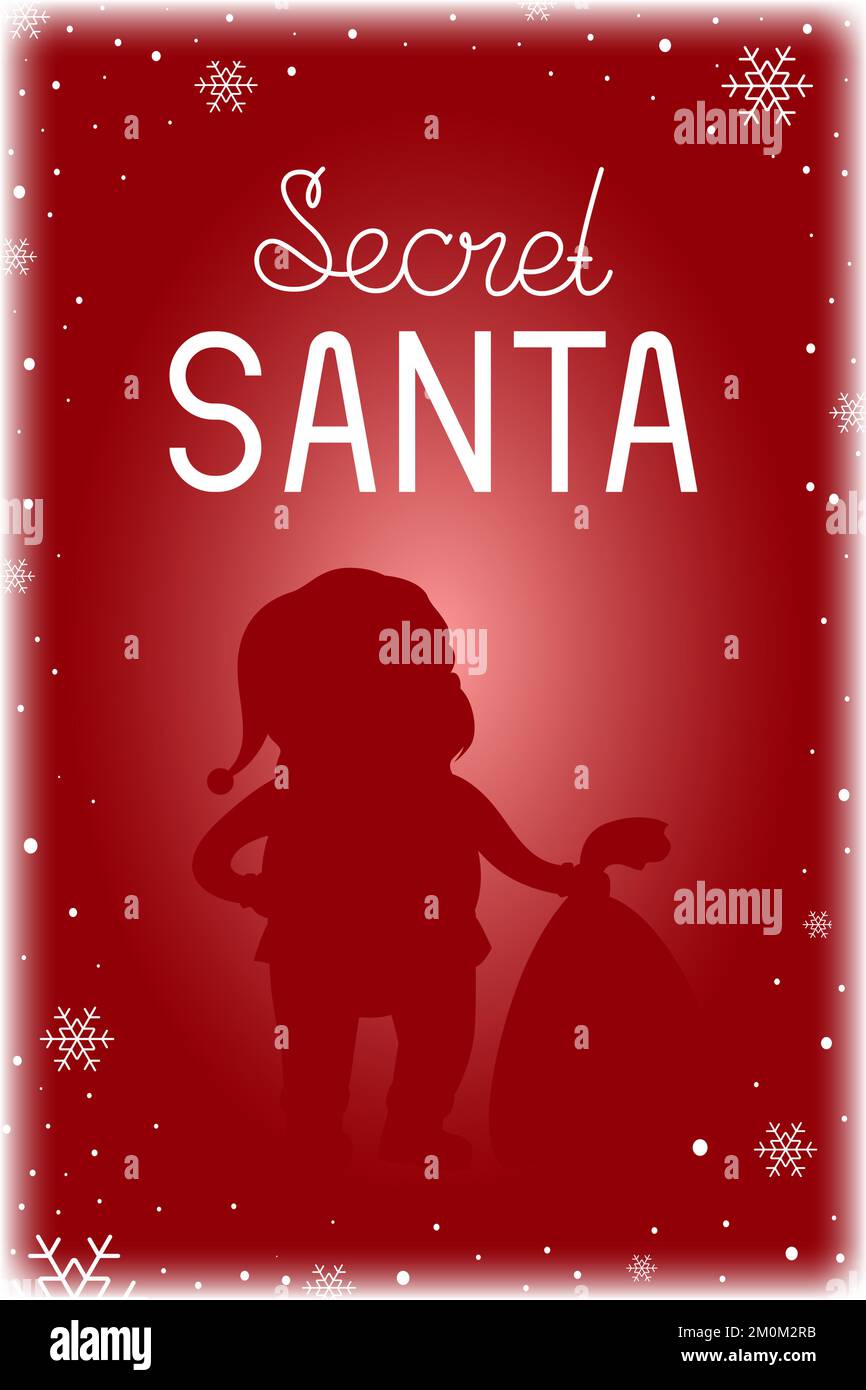 Secret Santa invitation background template with Cartoon Santa Claus and  copy space. EPS 10 vector illustration. Stock Vector