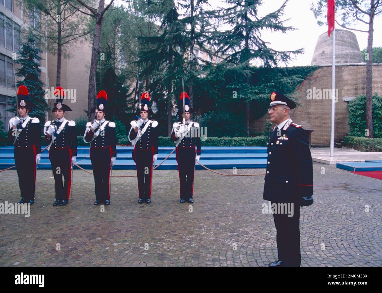 Italian Carabinieri General Luigi Federici at the new Officers Oath, Italy 1994 Stock Photo