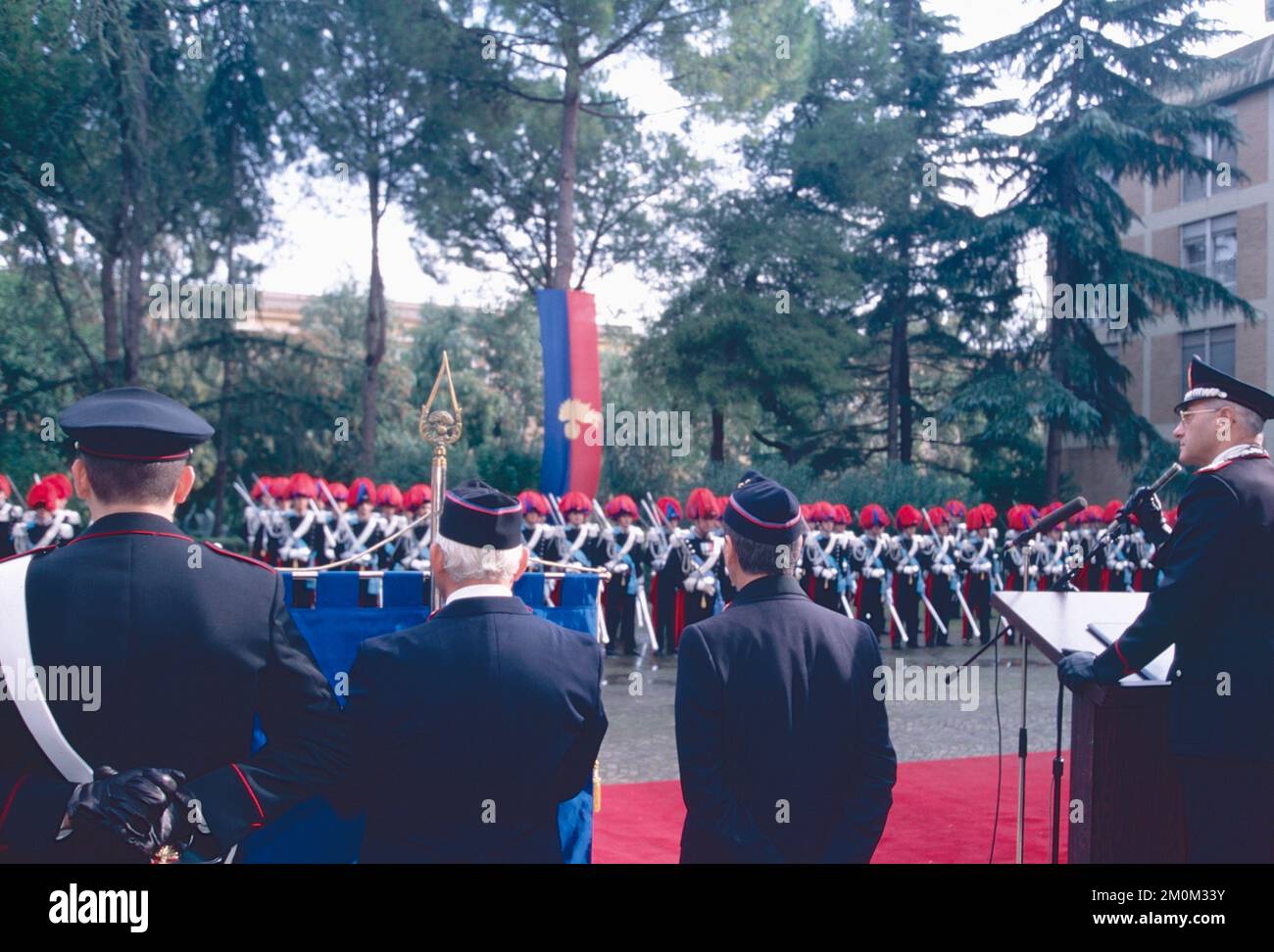 Italian Carabinieri General Luigi Federici at the new Officers Oath, Italy 1994 Stock Photo