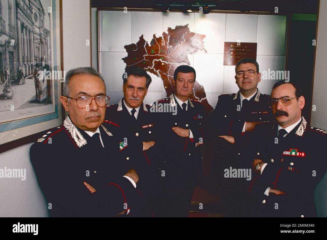 Italian Carabinieri Anti-tampering department NAS A. Orru, U. Massolo, M. Palumbo, G. Dainese, F. Rizzo, Italy 1994 Stock Photo