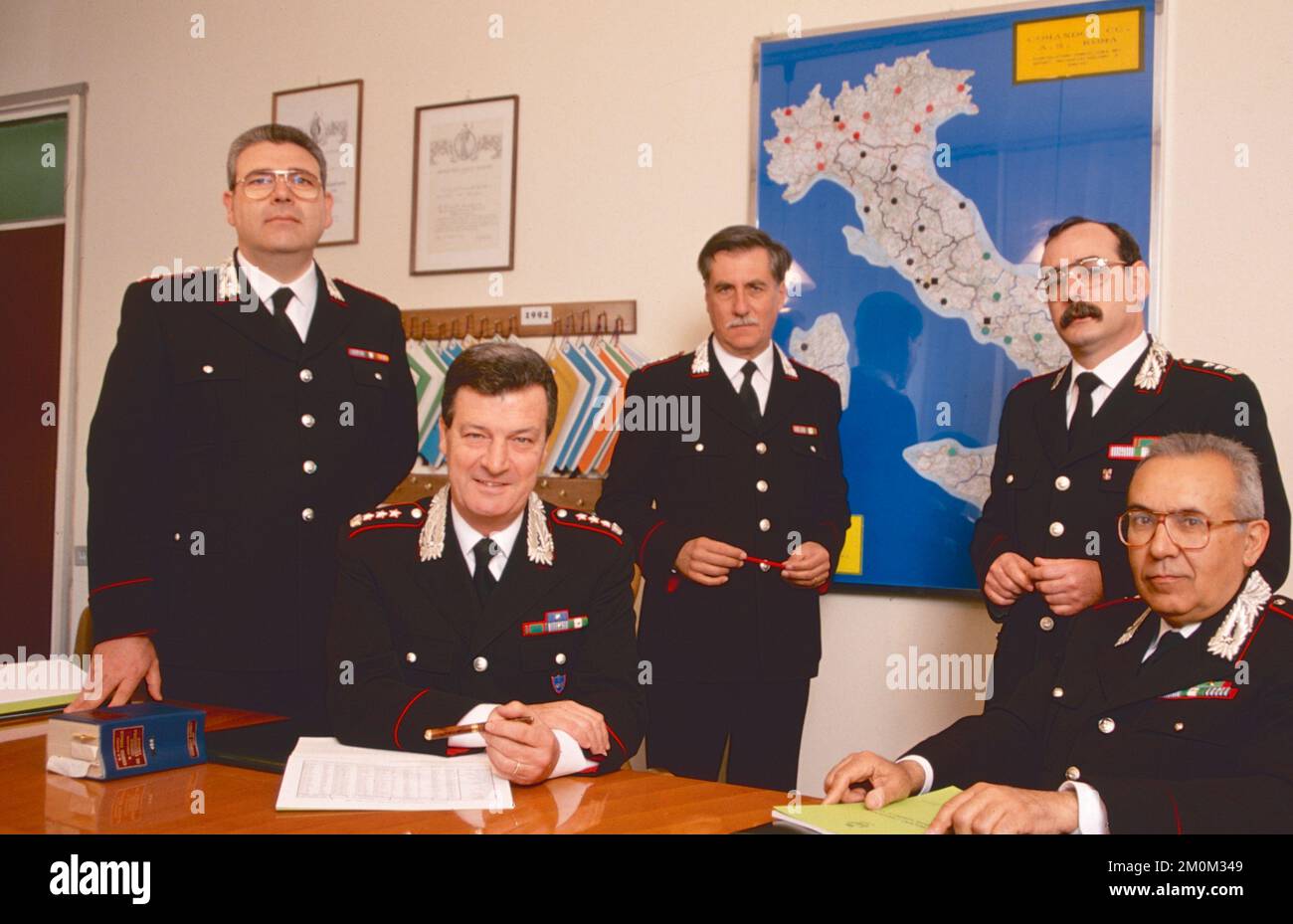 Italian Carabinieri Anti-tampering department NAS G. Dainese, M. Palumbo, U. Massolo, F. Rizzo, and A. Orru, Italy 1994 Stock Photo