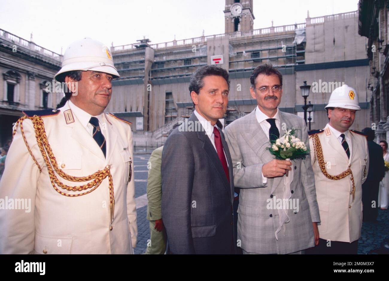Italian politician and mayor of Rome Francesco Rutelli at the wedding