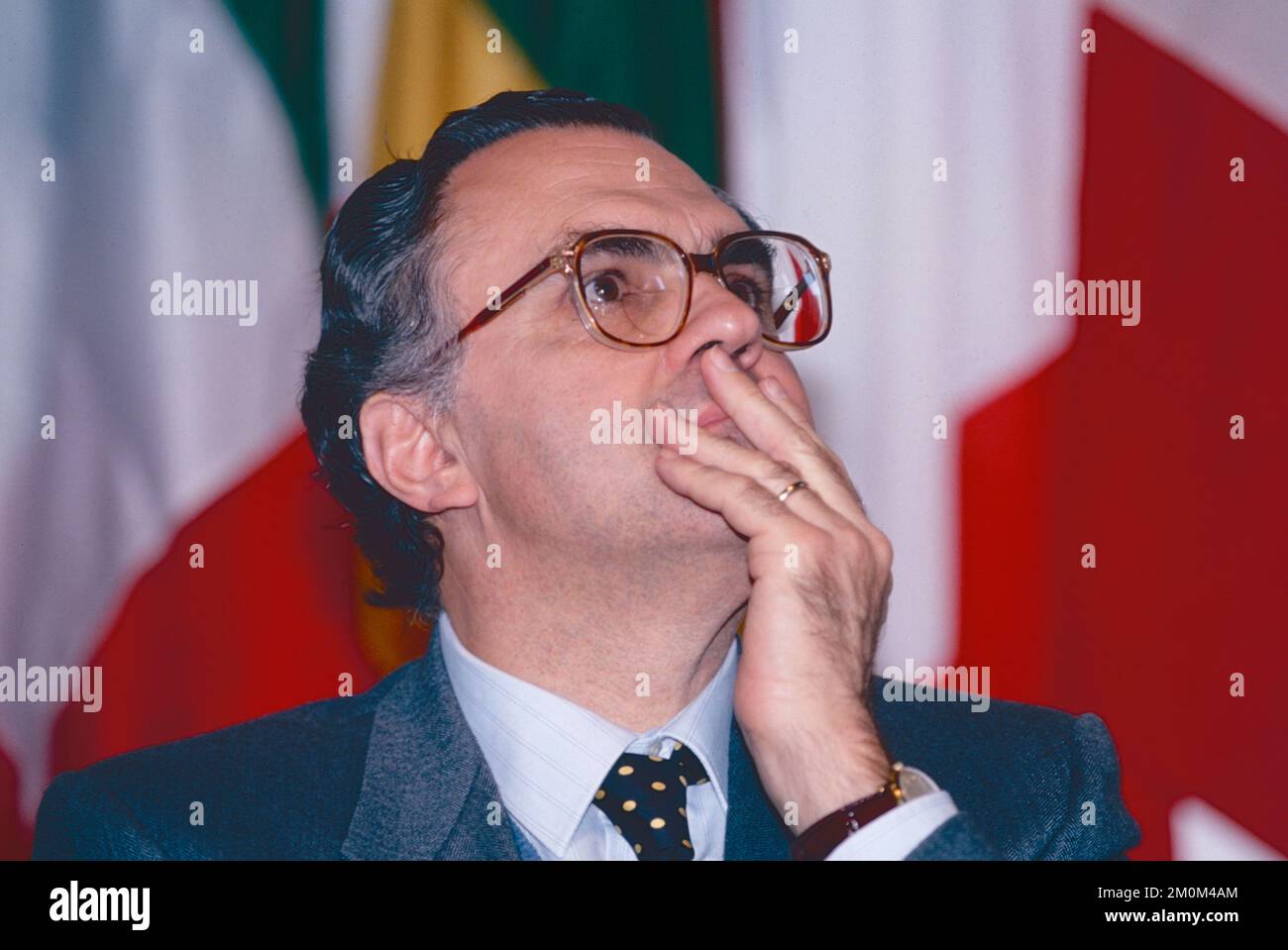 Italian political scientist and politician Domenico Fisichella, Rome, Italy 1995 Stock Photo