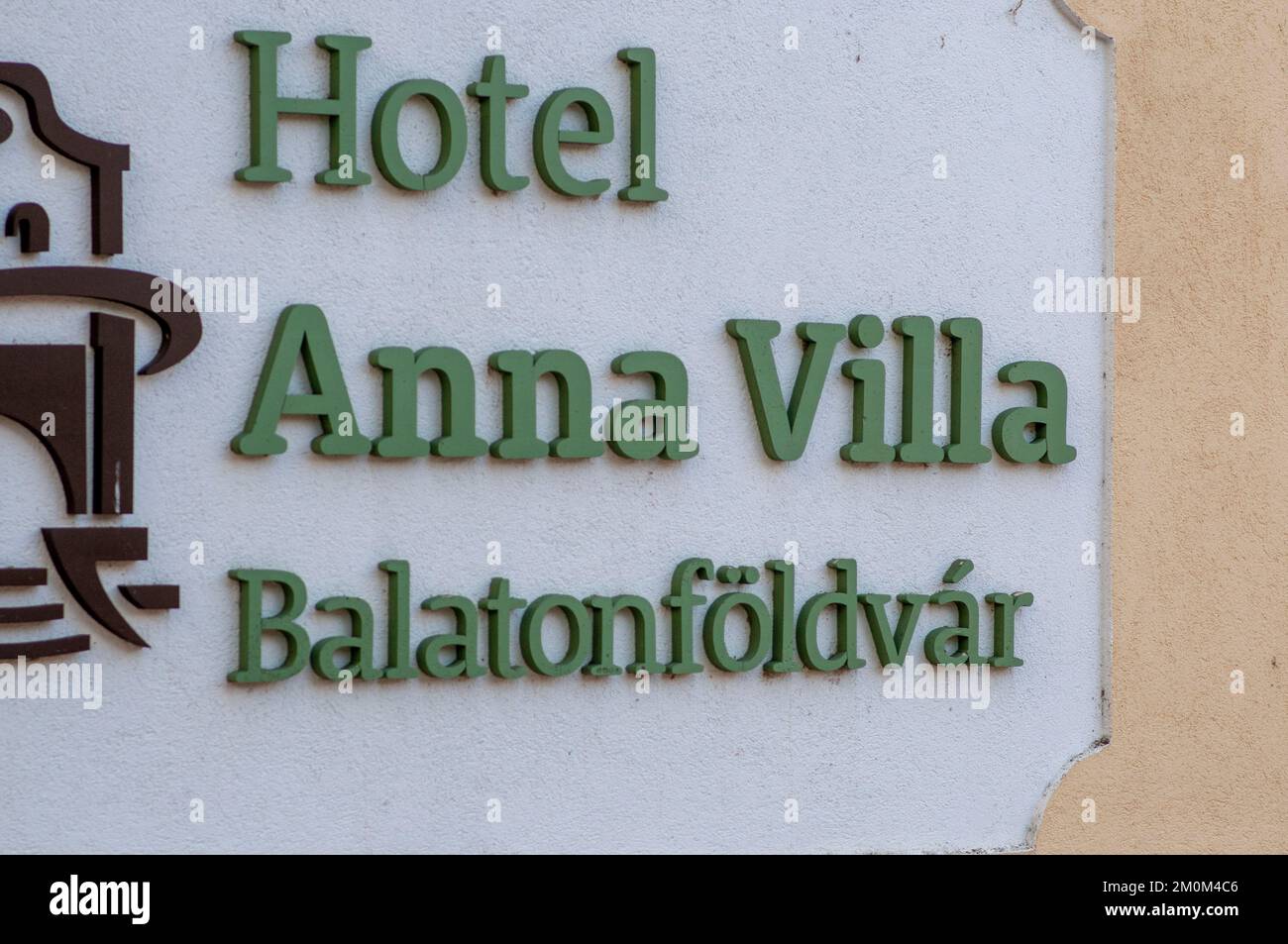 Hotel Anna Villa on lake Balaton at Balatonfoldvar Balatonföldvár (Földwahr) is a popular resort town in Somogy County, Hungary, on the southern side Stock Photo