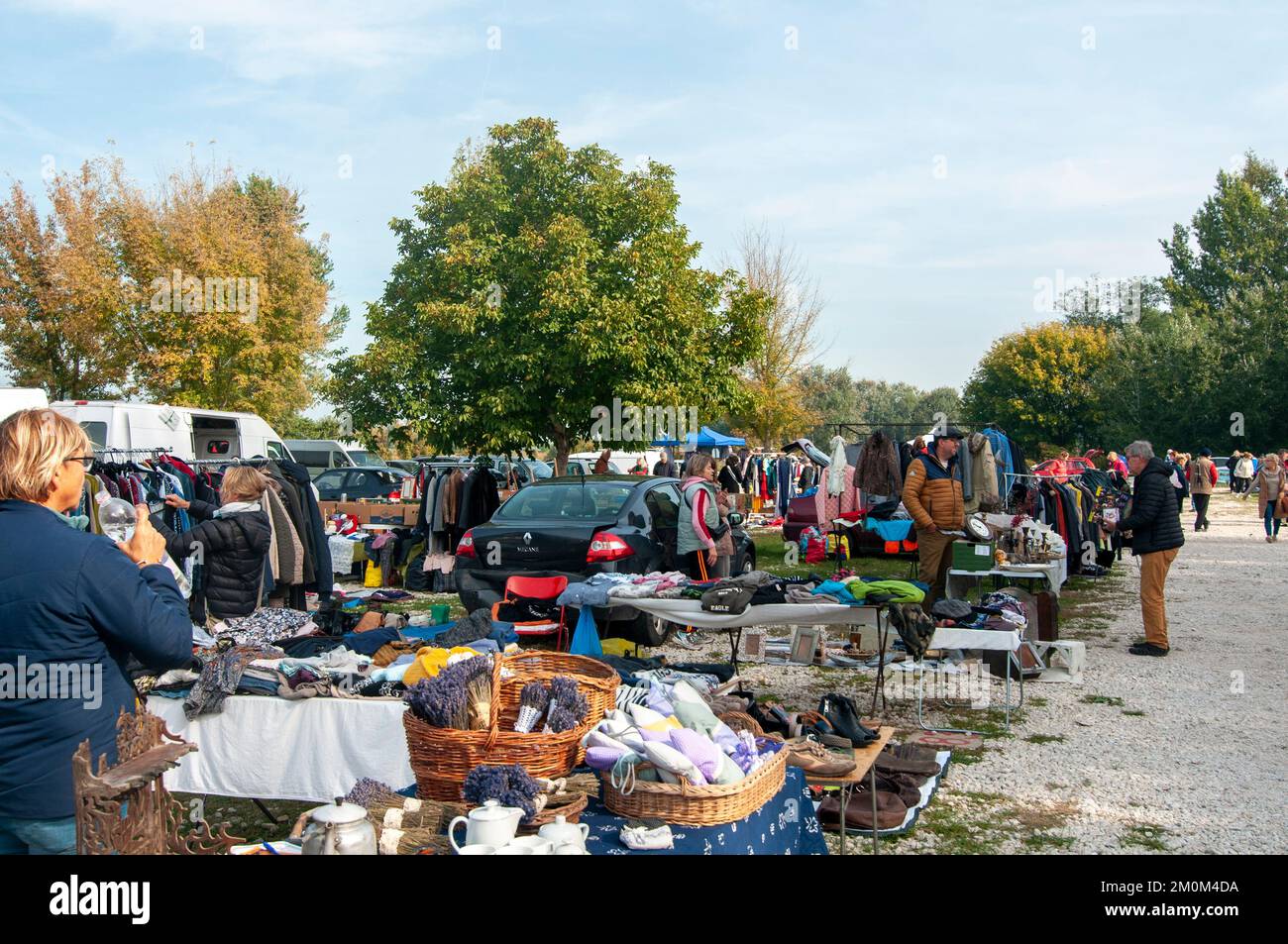 outdoor Flea Market, Siofok, Somogy County, south shore of Lake Balaton, Hungary Stock Photo