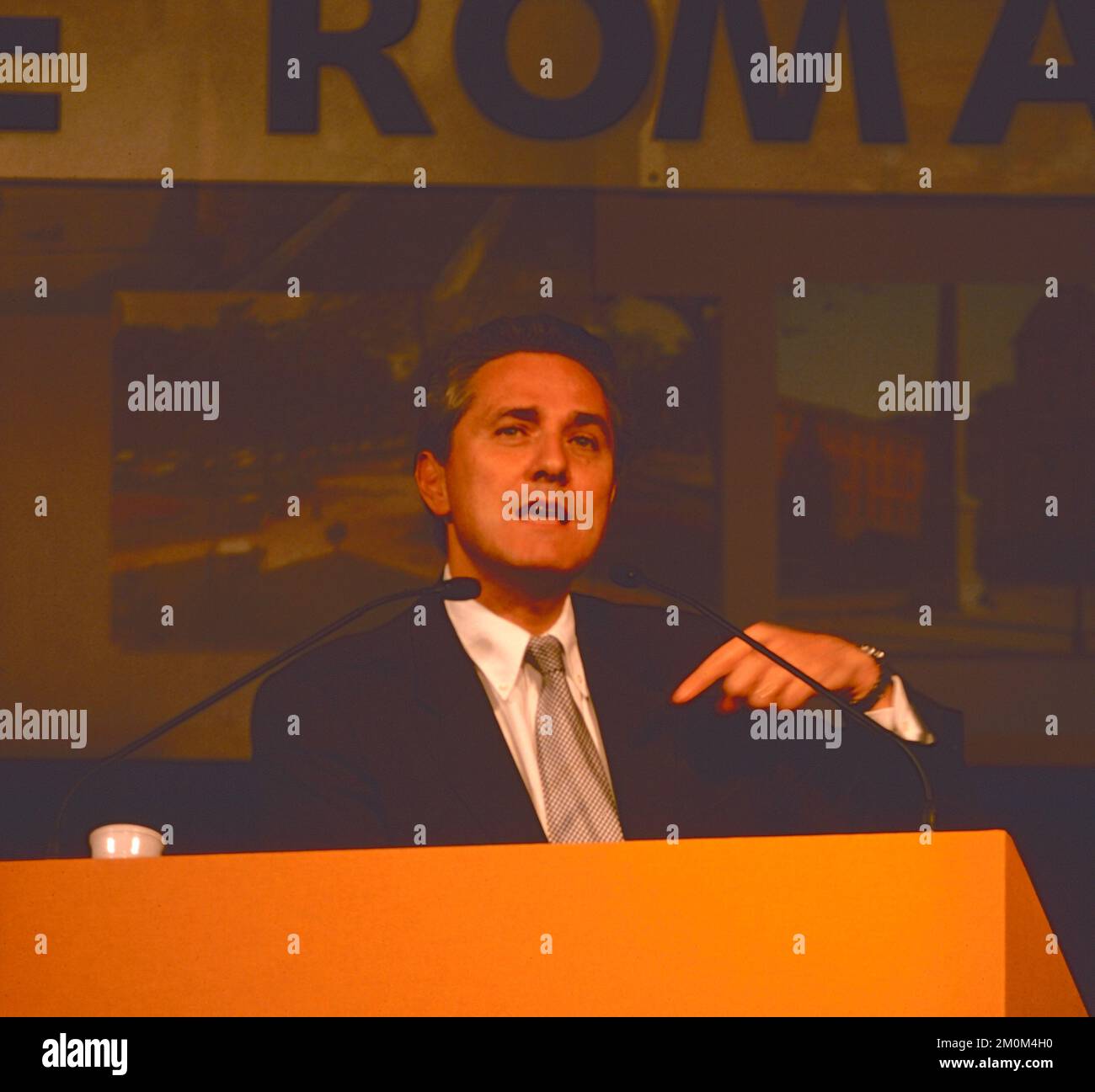 Italian politician Francesco Rutelli presenting his program during the ...
