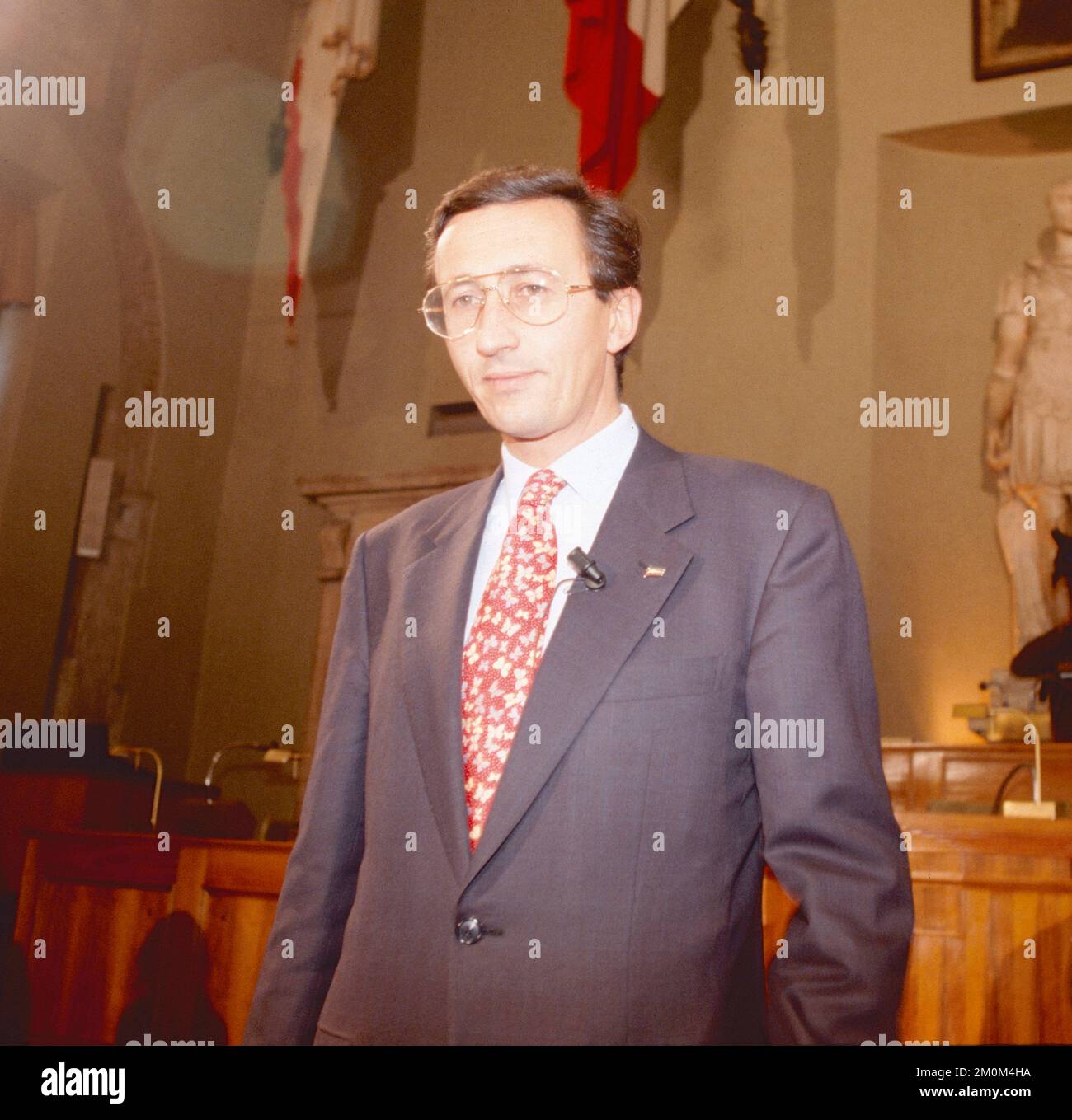 Italian politician Gianfranco Fini during the election campaign for 