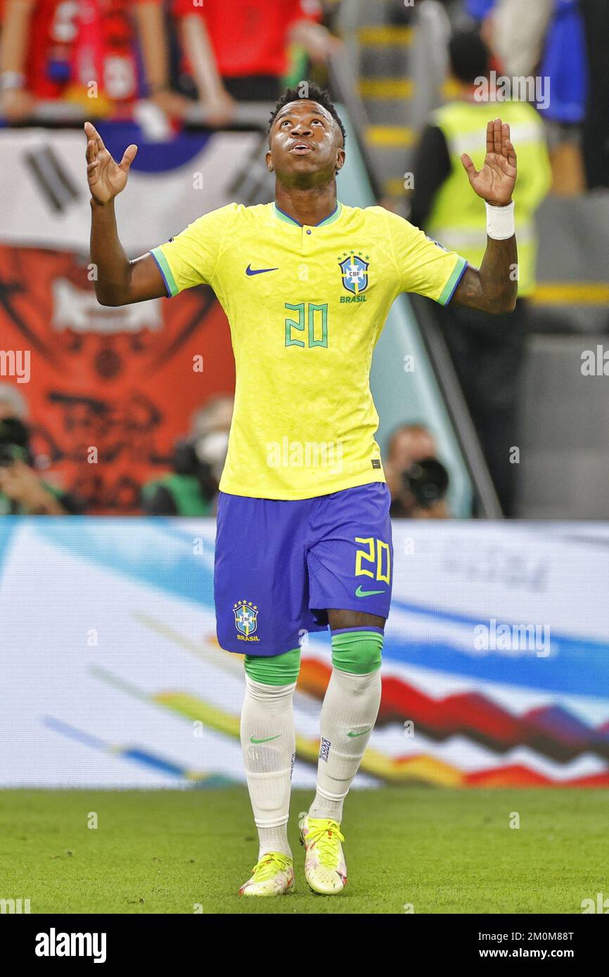 DOHA, 05-12-2022, Stadium , World Cup 2022 in Qatar , Round of 16, game  between Brazil and South Korea 4-1. Brazil player Vinicius Junior (Photo by  Pro Shots/Sipa USA Stock Photo - Alamy