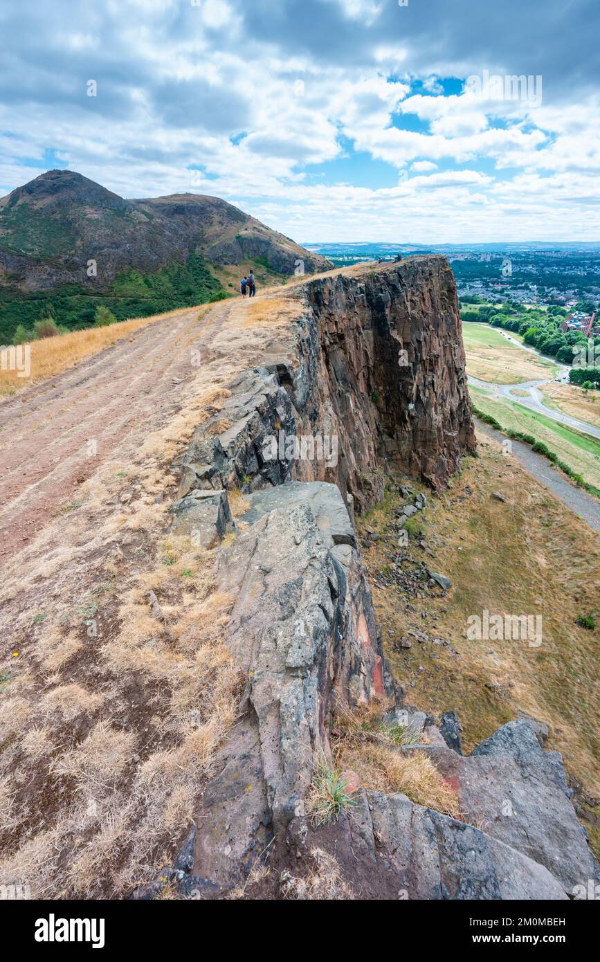 Climbing up to the top of the mountain overlooking Holyrood Park