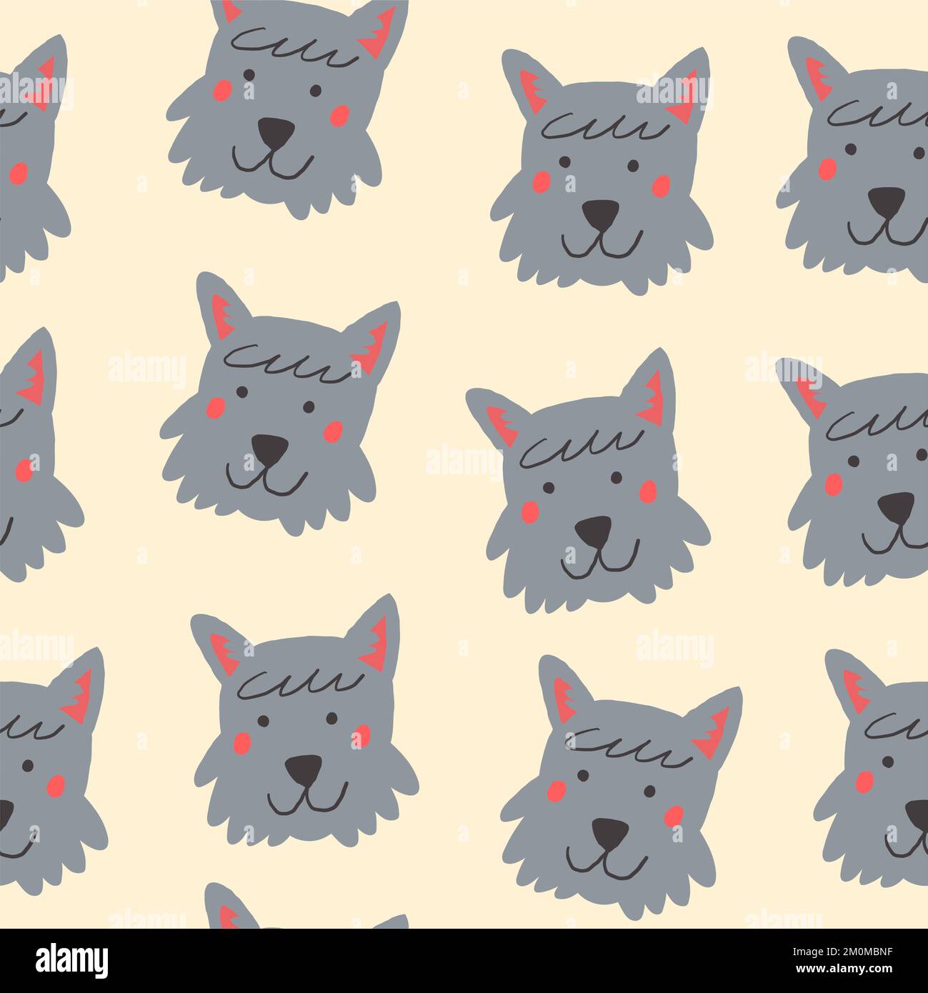 Scottish terrier pattern. Dog pattern on light background. Vector illustration Stock Vector