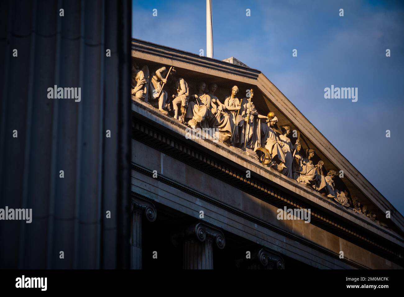 The pediment of the British Museum, London Stock Photo
