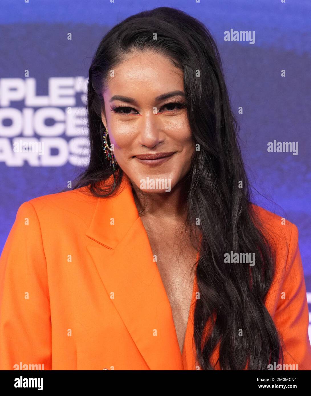 Q'orianka Kilcher arrives at the 2022 People's Choice Awards held at