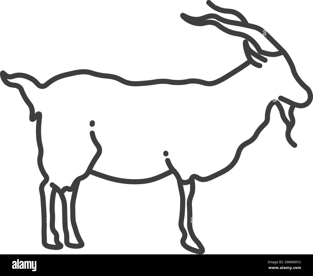 Goat icon. Long horn farm animal. Domestic fauna Stock Vector
