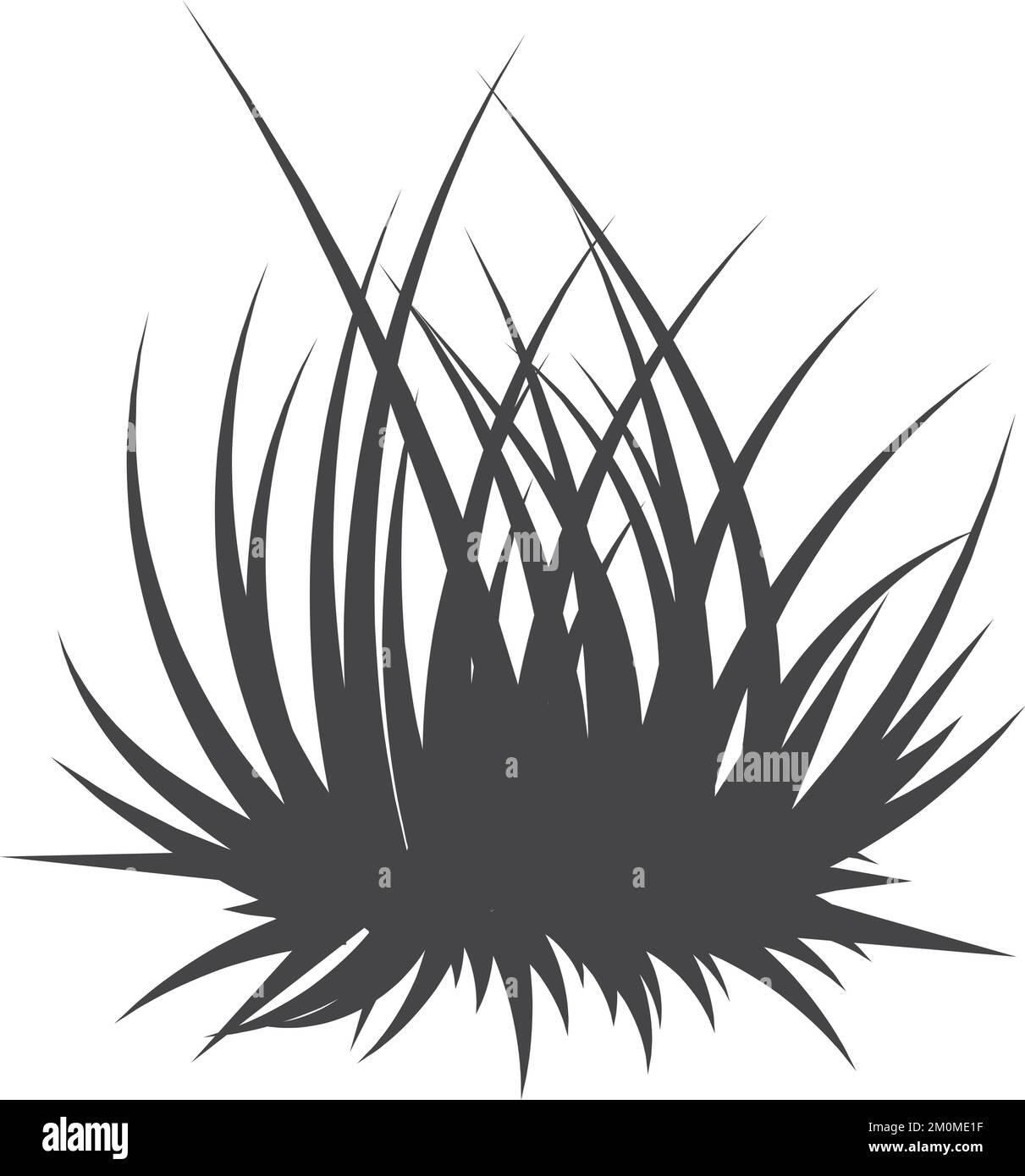 Growing grass black silhoette. Wild meadow plant Stock Vector Image