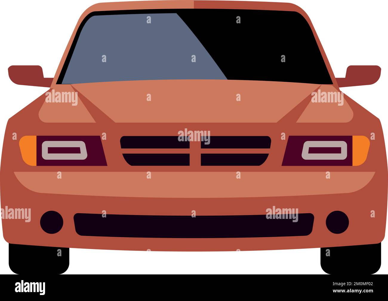 Pickup truck front view. Cargo car icon Stock Vector
