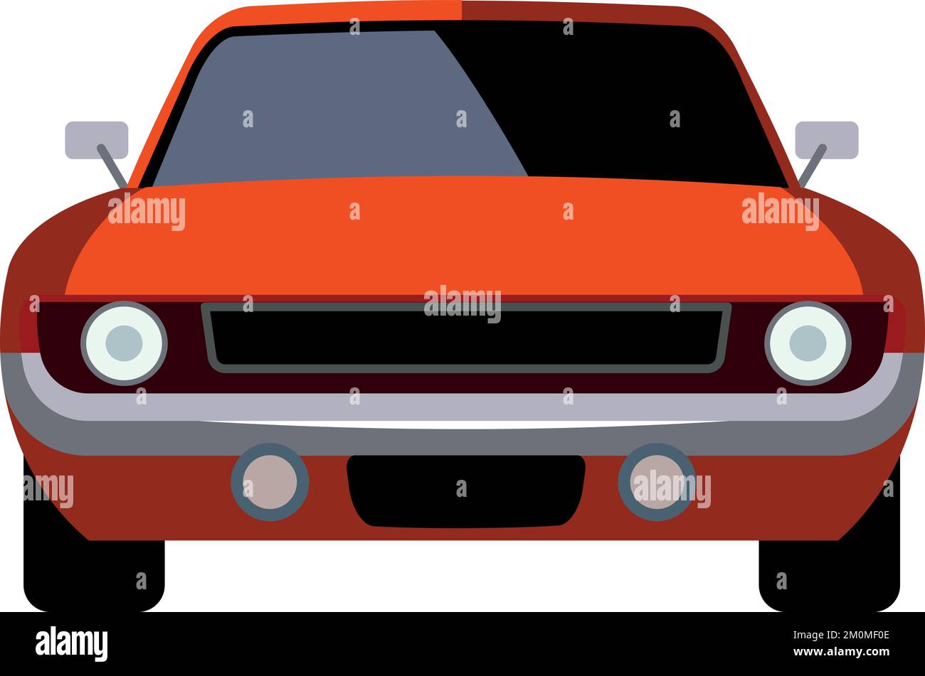 Retro car front view. Cartoon coupe icon Stock Vector Image & Art - Alamy