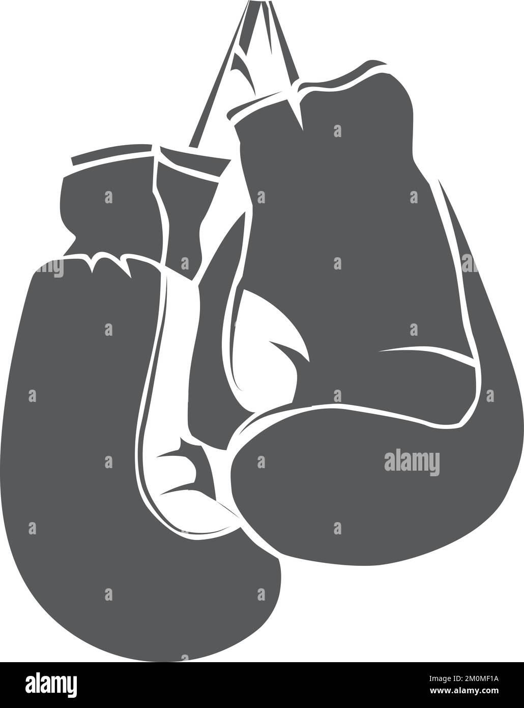 Boxing gloves icon. Fighting club black logo Stock Vector Image & Art ...