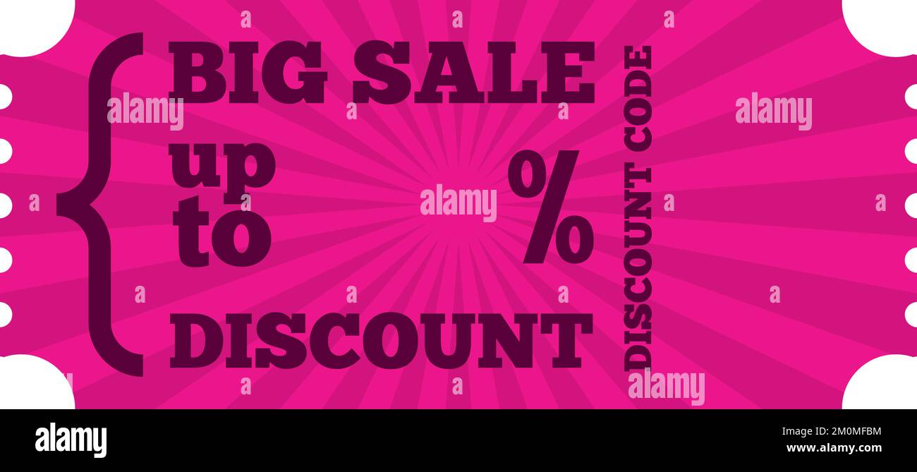 Sale discount coupon template in vintage ticket style Stock Vector