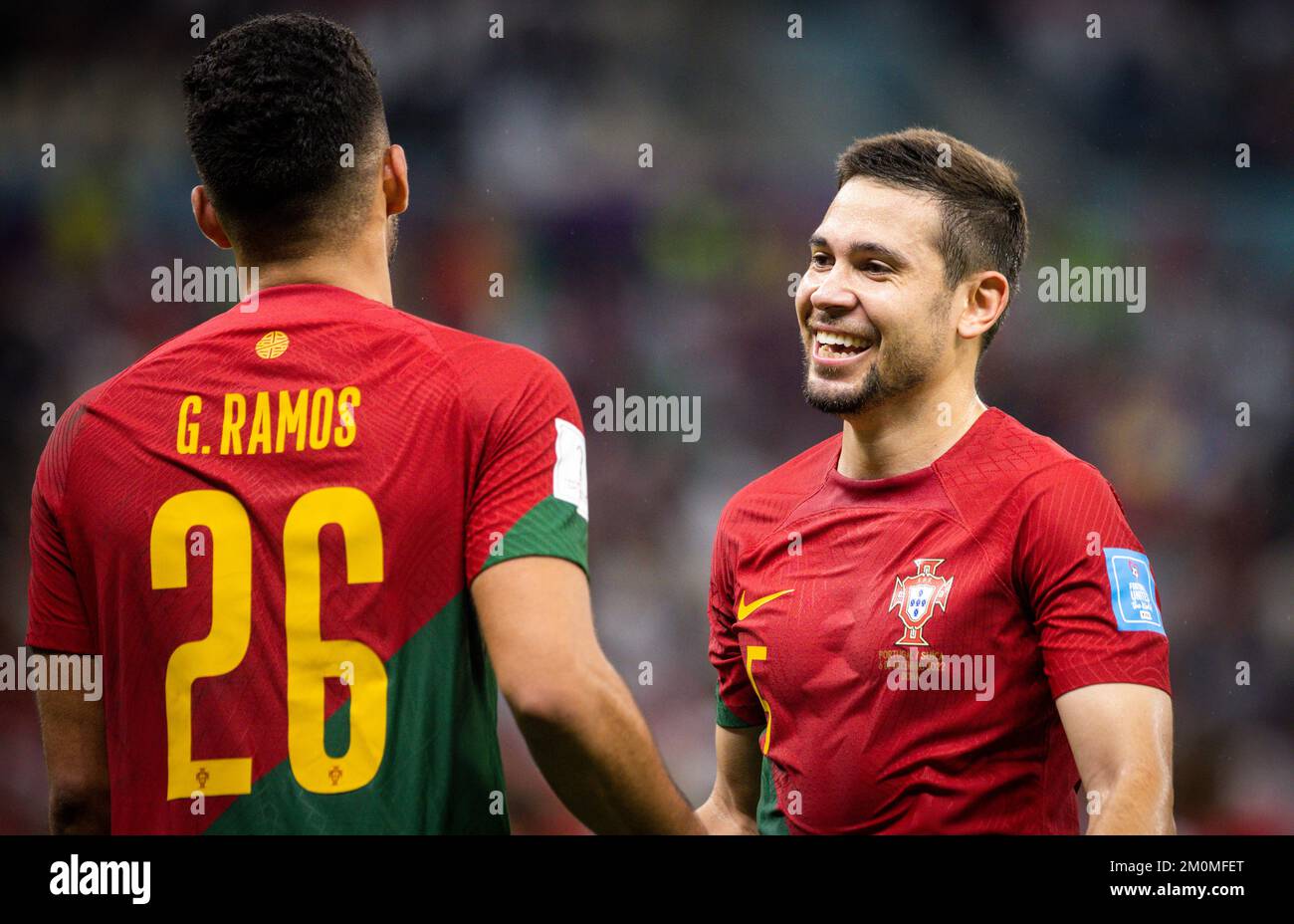 Doha, Qatar. 6th Dec, 2022.  Goncalo Ramos (Portugal), Raphael Guerreiro (Portugal) Portugal - Switzerland Portugal - Schweiz World Cup 2022 in Qatar Stock Photo