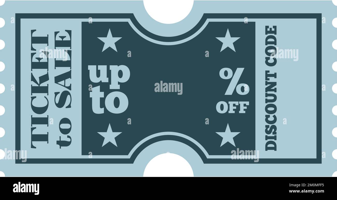 Vintage ticket template. Sale coupon. Discount banner Stock Vector